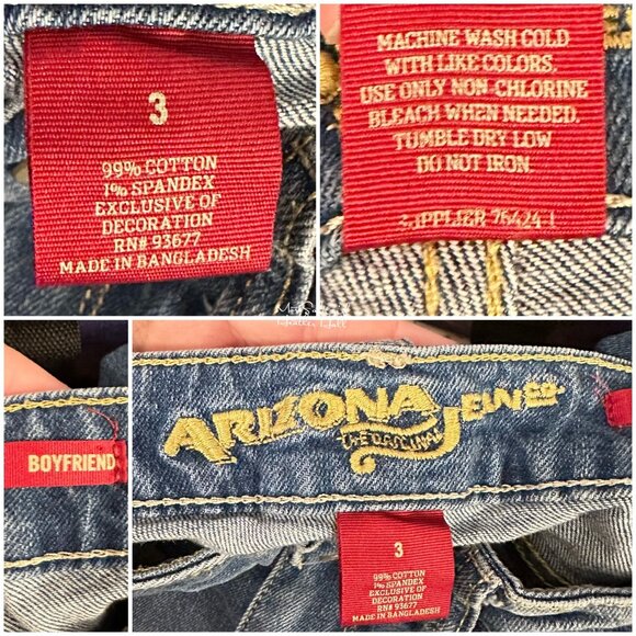 Arizona Boyfriend Mid-Rise Distressed Gold Sequins Cropped Capri Jeans Size 3 - Picture 6 of 6